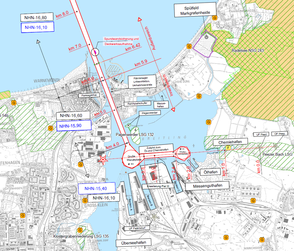 Seehafenzufahrt Rostock: Bauarbeiten zur Anpassung gestartet