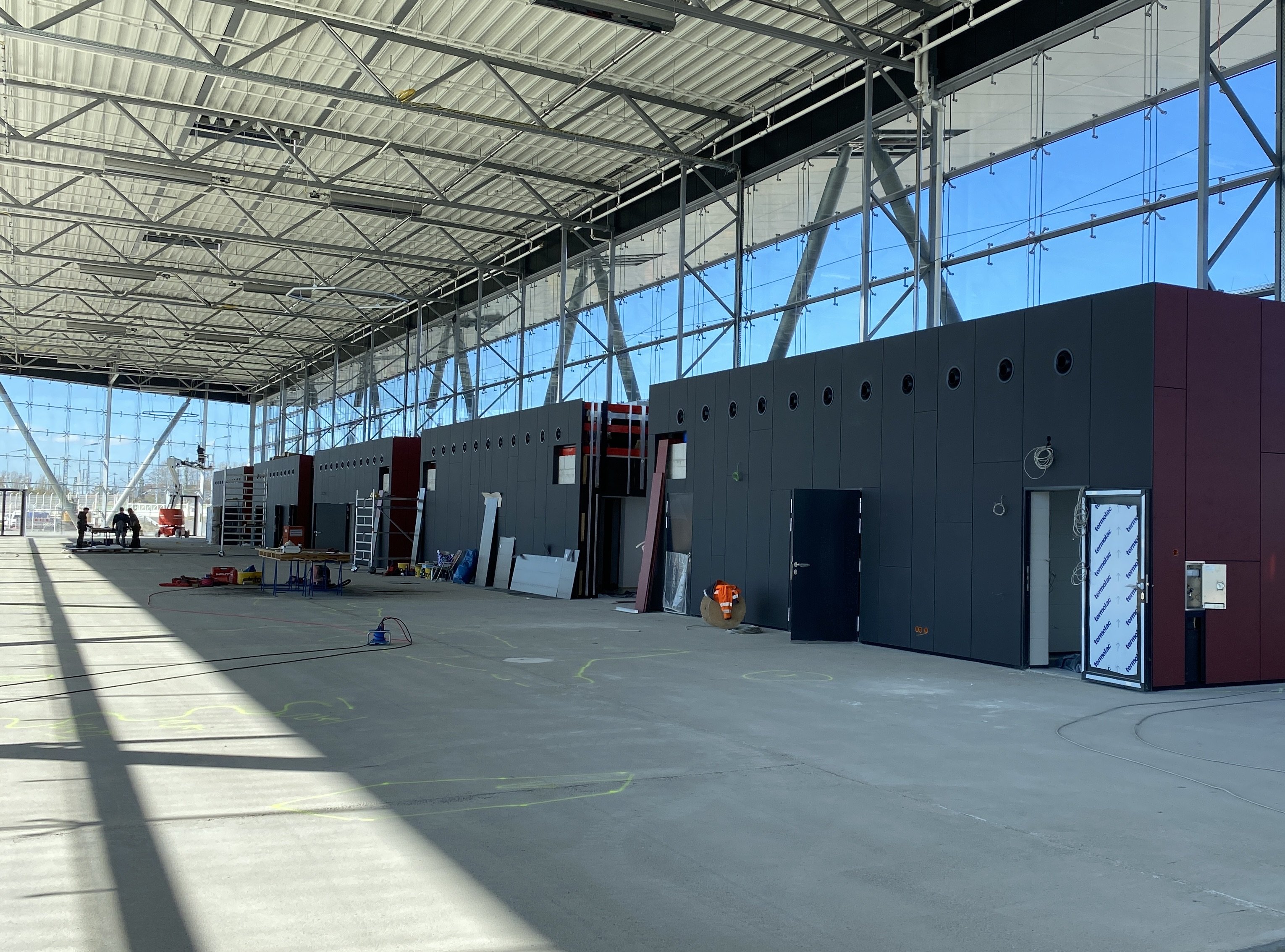 Innenansicht der Baustelle des Kreuzfahrtterminals WCC 8.